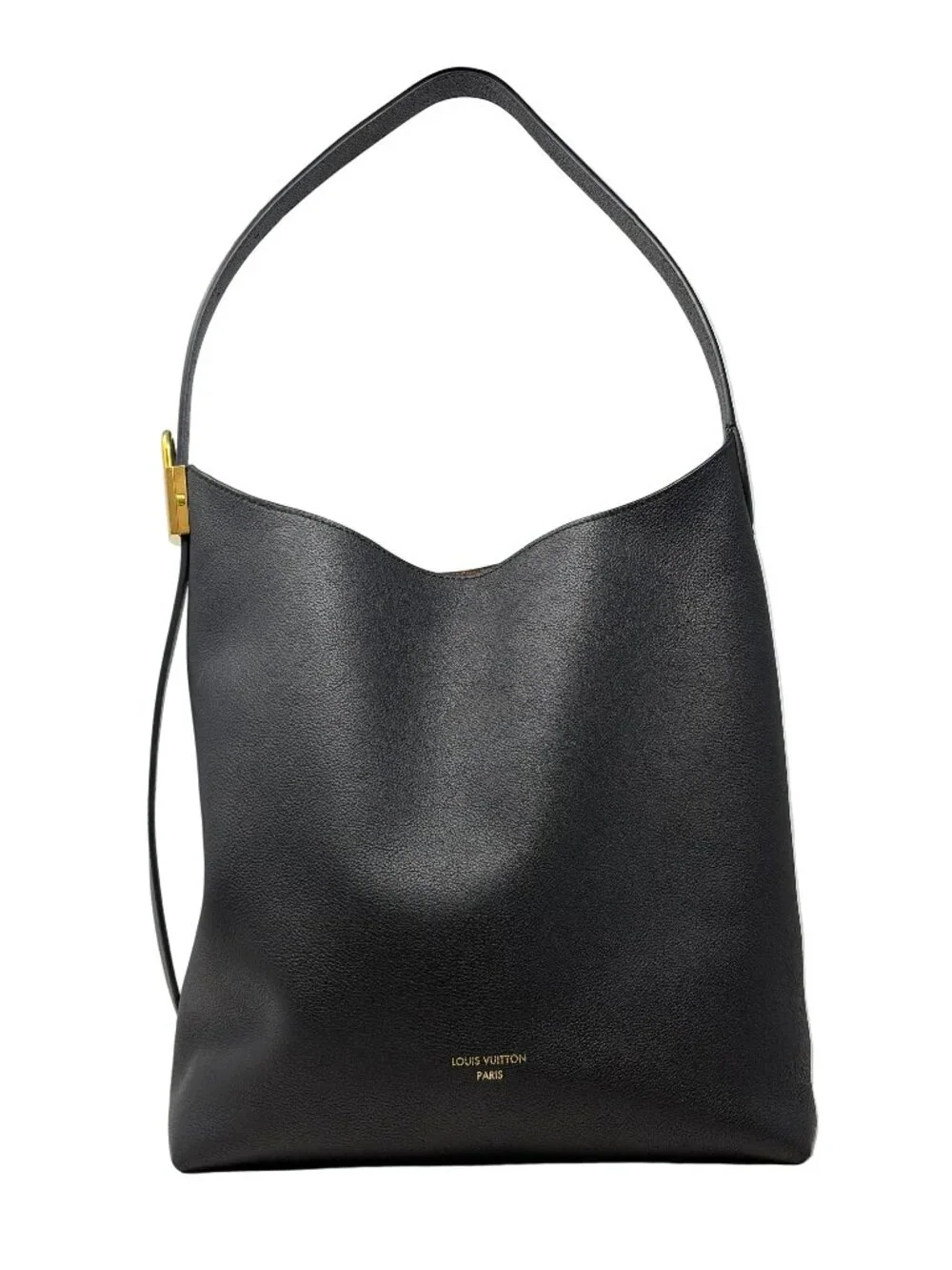 Louis Vuitton-Black leather Low Key Hobo Bag- 100% Authentic